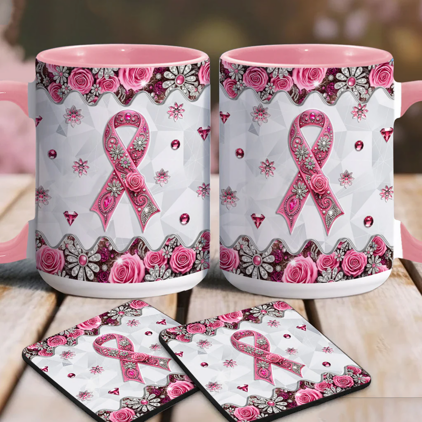 Breast Cancer Awareness - Personalized Breast Cancer Awareness Accent Mug