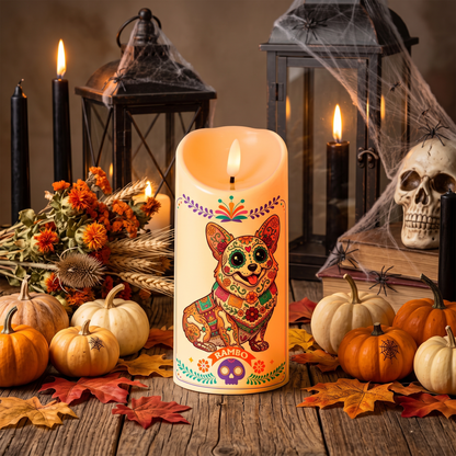 Custom Pet Portrait Day Of The Dead Mexican Hispanic Style - Personalized Candles