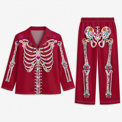 Personalised Sugar Skull Skeleton Pyjamas for Halloween