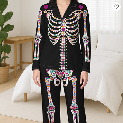Personalised Sugar Skull Skeleton Pyjamas for Halloween