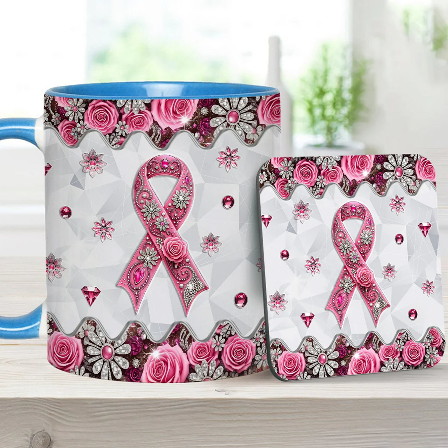 Breast Cancer Awareness - Personalized Breast Cancer Awareness Accent Mug