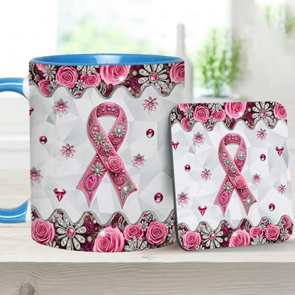 Breast Cancer Awareness - Personalized Breast Cancer Awareness Accent Mug