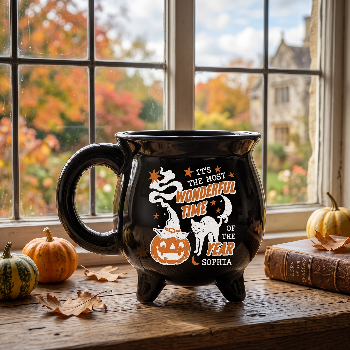 Personalised It's the Most Wonderful Time of the Year Cauldron Coffee Mug for Halloween