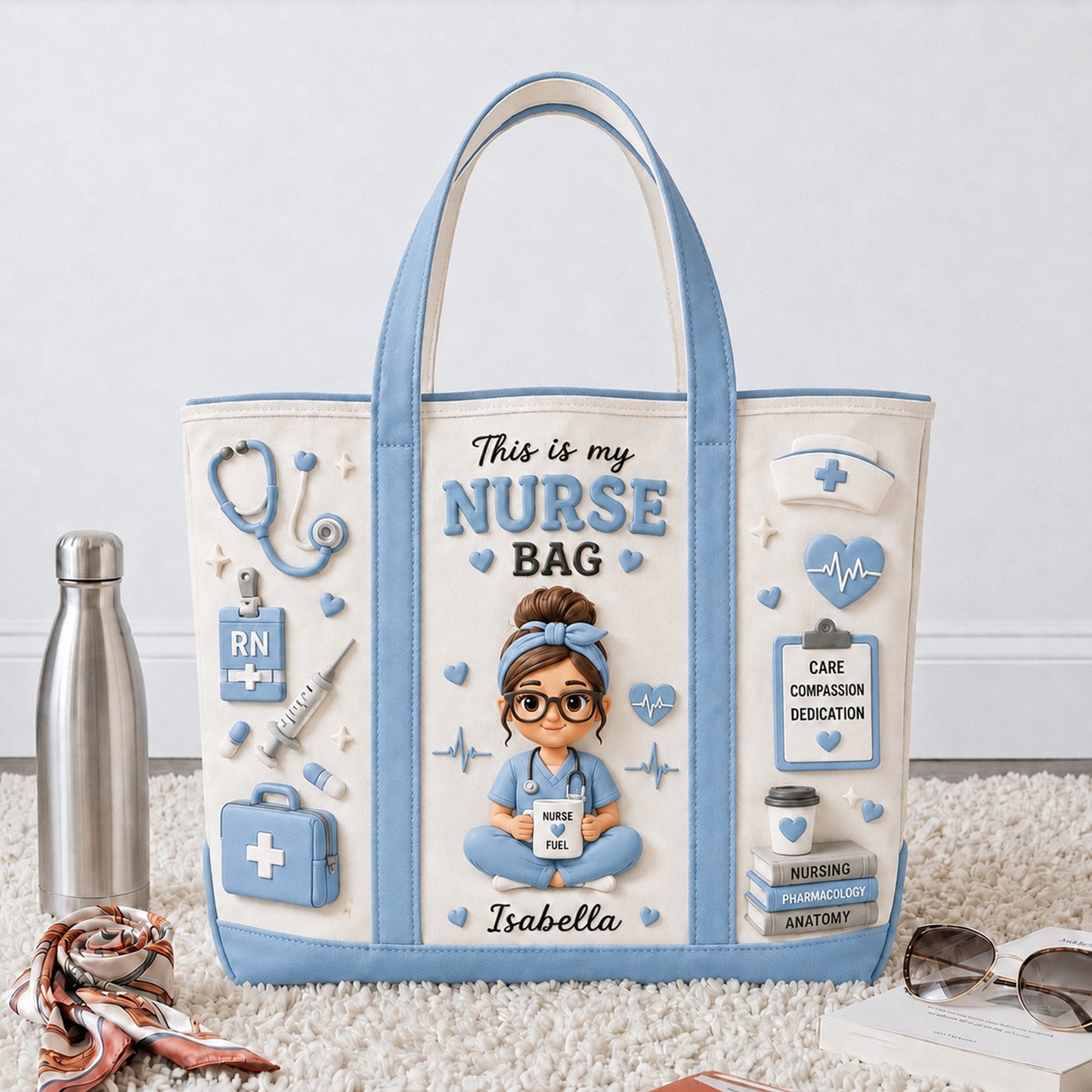 Personalized Nurse Bag Canvas Tote – Custom Photo Nurse Gift Bag For Nurse