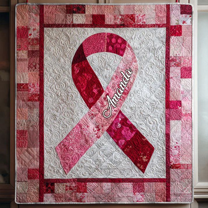 Personalized Breast Cancer Awareness Quilt – A Heartfelt Gift for Mom