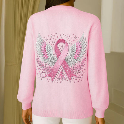 Personalized Breast Cancer Awareness Cardigan - A Heartfelt Gift for Mom