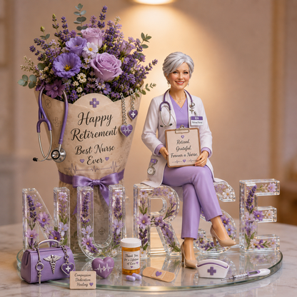 Happy Retirement Best Nurse Ever - Personalized Nurse Retirement Custom Shaped Acrylic Plaque