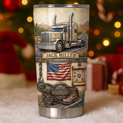 Legend Of The Open Road, Personalized Trucker Tumbler 20oz, Custom Name Gift For Truck Drivers