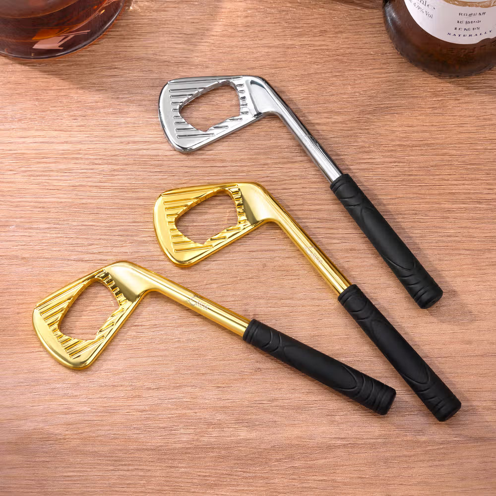Personalized Golf Club Bottle Opener with Engraved Name Bar Accessory Bachelor Party Birthday Gift for Golf Lovers Drinking Enthusiasts