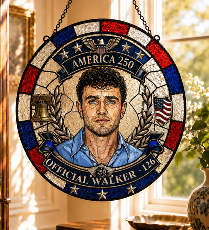 Custom Photo Police Officer 250th Anniversary Stained Glass Suncatcher