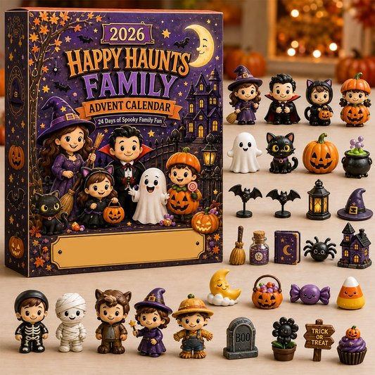 Personalized Halloween Advent Calendar 2026, Custom Family Name 24 Day Countdown Box, Spooky Halloween Figurine Set, Family Halloween Gift