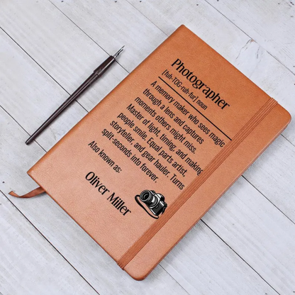 Personalized Photographer Journal - Custom Name Notebook Gift for Photographers