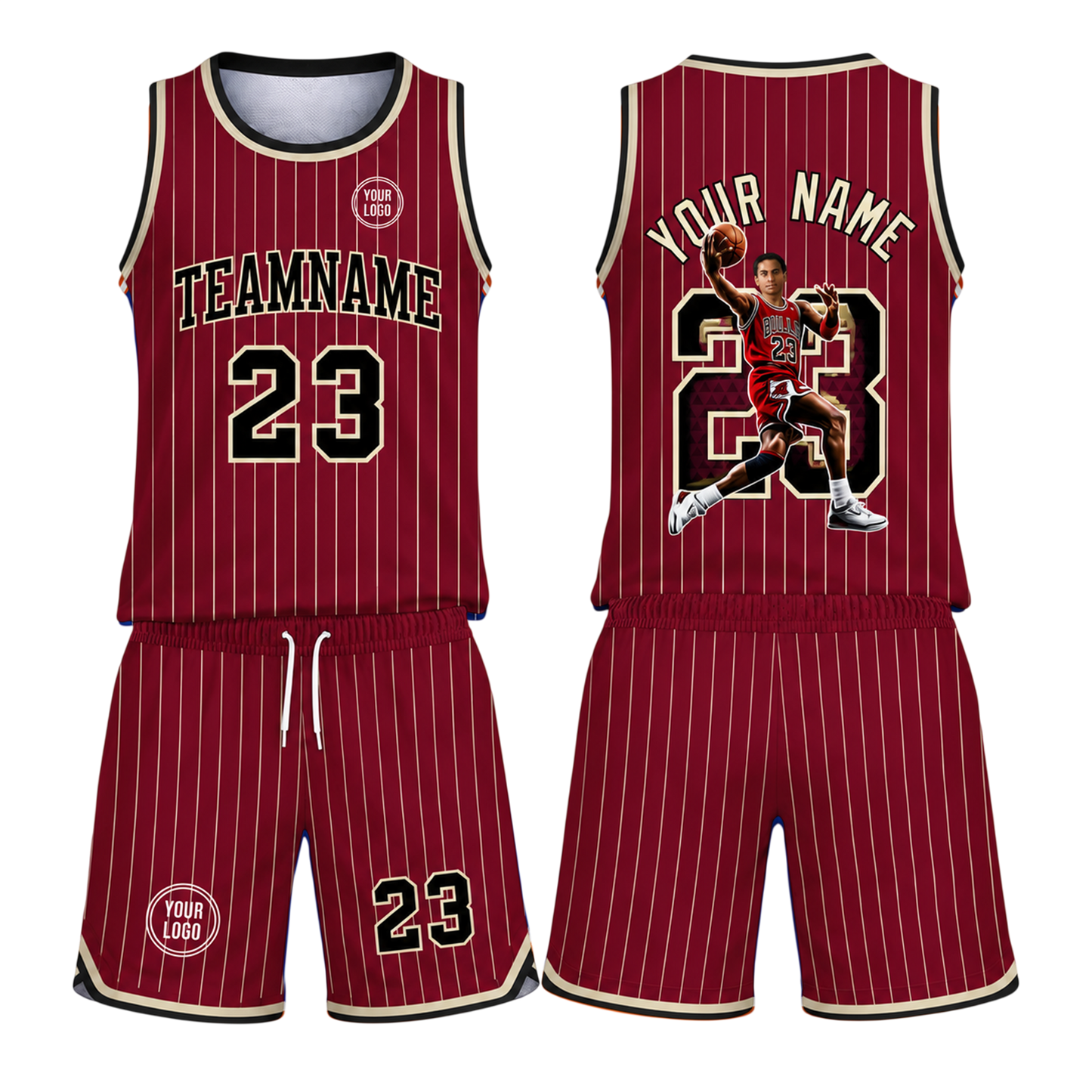 Custom Basketball Jersey & Shorts Set, Personalized Team Name Number Logo Uniform, Basketball Set Custom