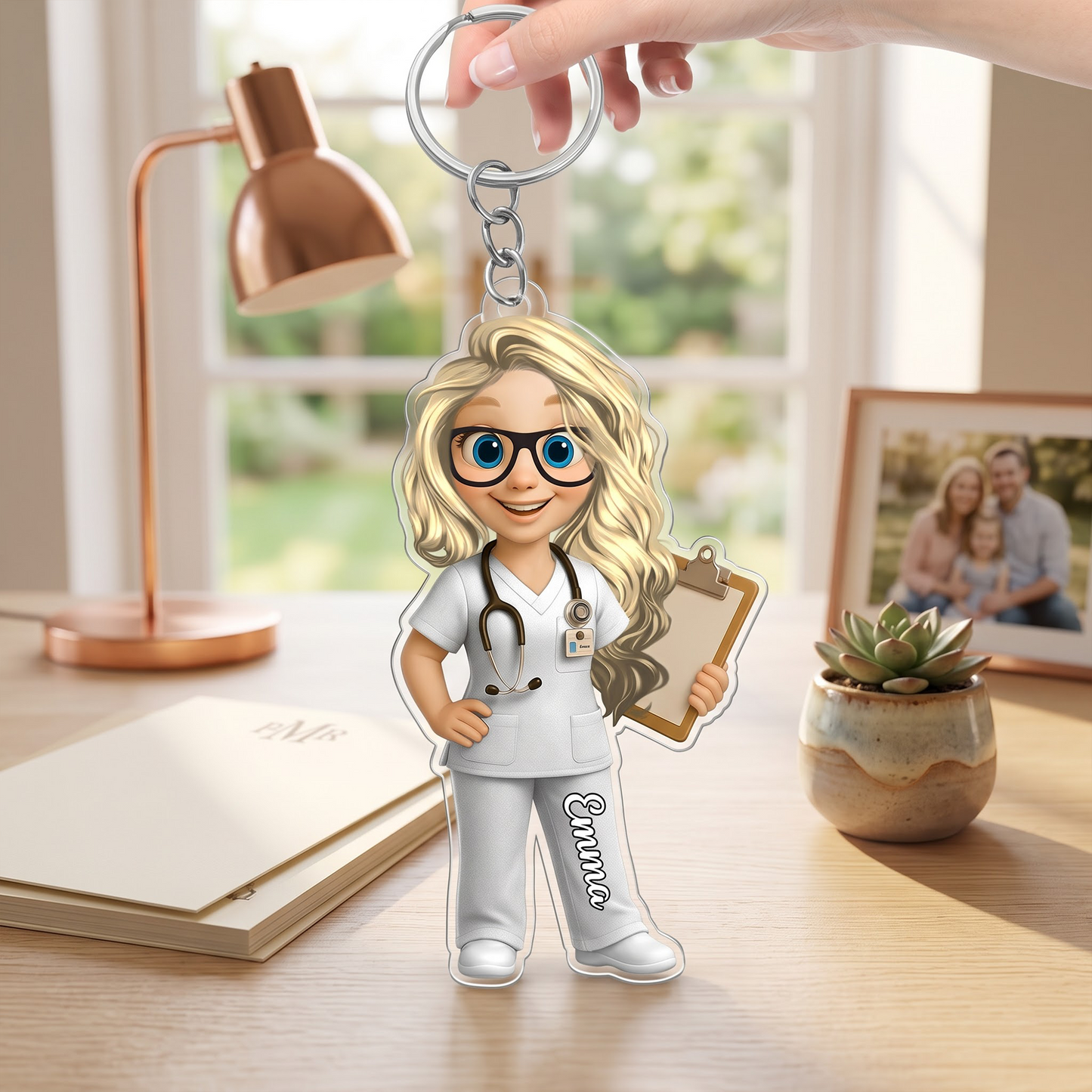 Personalized To My Favorite Nurse Acrylic Keychain – Custom Name Nurse Appreciation Gift