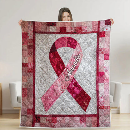 Personalized Breast Cancer Awareness Quilt – A Heartfelt Gift for Mom