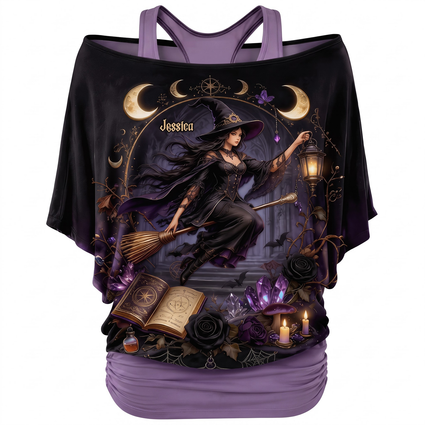 Magic Witch - Personalized Witch Off-Shoulder Top Set