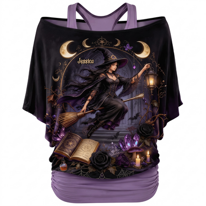 Magic Witch - Personalized Witch Off-Shoulder Top Set