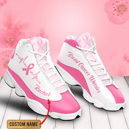 Personalized Breast Cancer Awareness Shoes – Custom Name High Top Sneakers