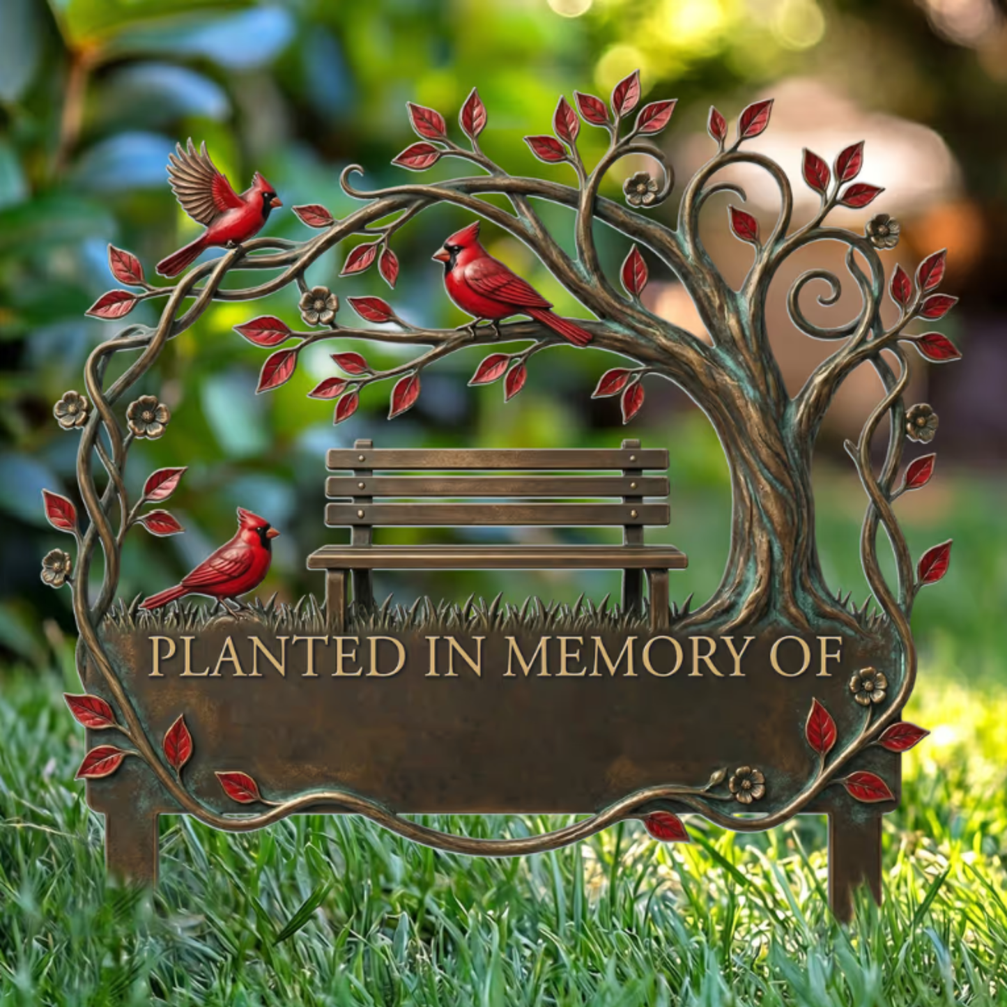 Memorial Stake Cardinal Remembrance Gift - Personalized Garden Stake