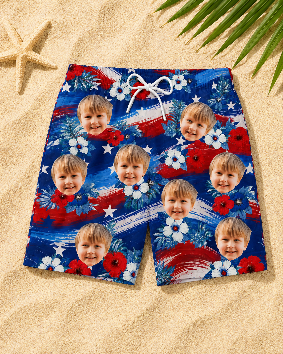 Custom Photo Tropical Hawaiian Aloha Men Beach Shorts - Personalized Summer Vacation And Travel Gifts - Tropical Flowers, Happy Paws