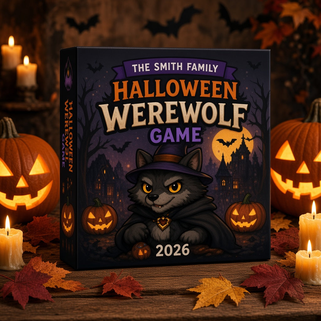 Personalized Halloween Werewolf Card Game, Custom Family Party Game, Halloween Party Cards, Spooky Game Night, Halloween Gift for Kids & Adults