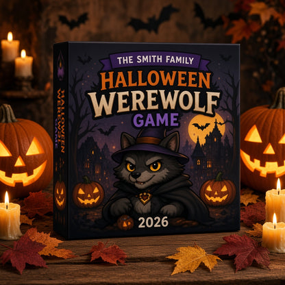 Personalized Halloween Werewolf Card Game, Custom Family Party Game, Halloween Party Cards, Spooky Game Night, Halloween Gift for Kids & Adults