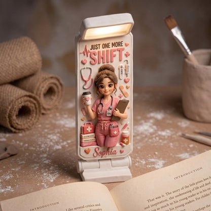 Personalized Nurse Clip LED Reading Lamp With Custom Photo – Just A Girl Who Loves Nursing Custom Name Book Light
