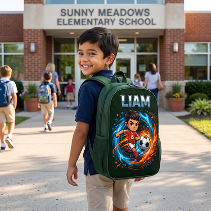 Soccer Trendy Design Backpack for Boys Girls - Personalized Backpack - Back to School Gift for Daughter, Son