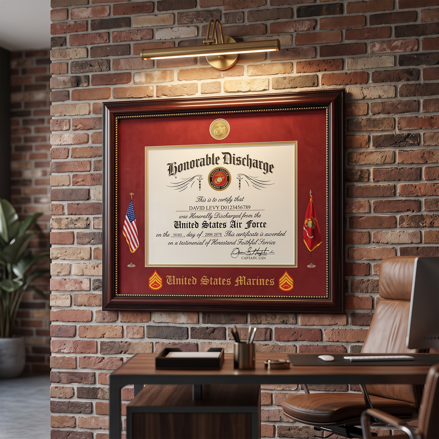 Custom Poster And Canvas Honorable Discharge Plaque. Military Award Available To All Military Branches Veteran Gift