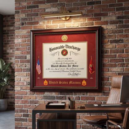 Custom Poster And Canvas Honorable Discharge Plaque. Military Award Available To All Military Branches Veteran Gift