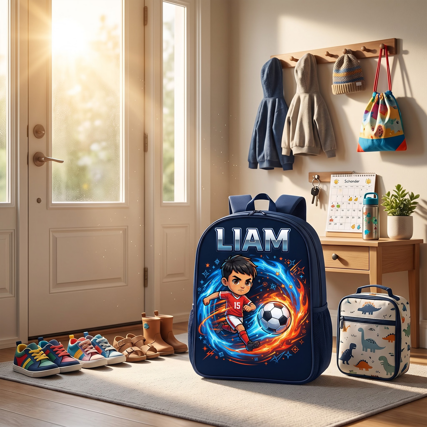 Soccer Trendy Design Backpack for Boys Girls - Personalized Backpack - Back to School Gift for Daughter, Son