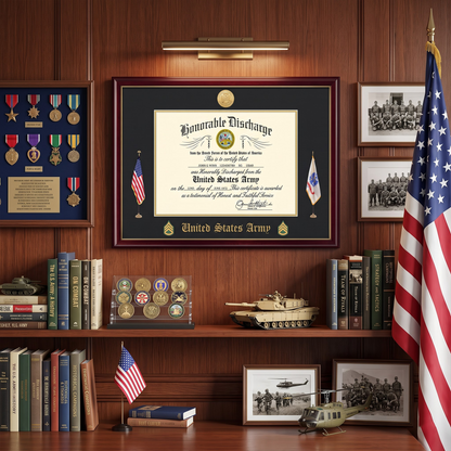 Custom Poster And Canvas Honorable Discharge Plaque. Military Award Available To All Military Branches Veteran Gift