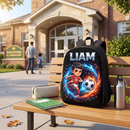Soccer Trendy Design Backpack for Boys Girls - Personalized Backpack - Back to School Gift for Daughter, Son