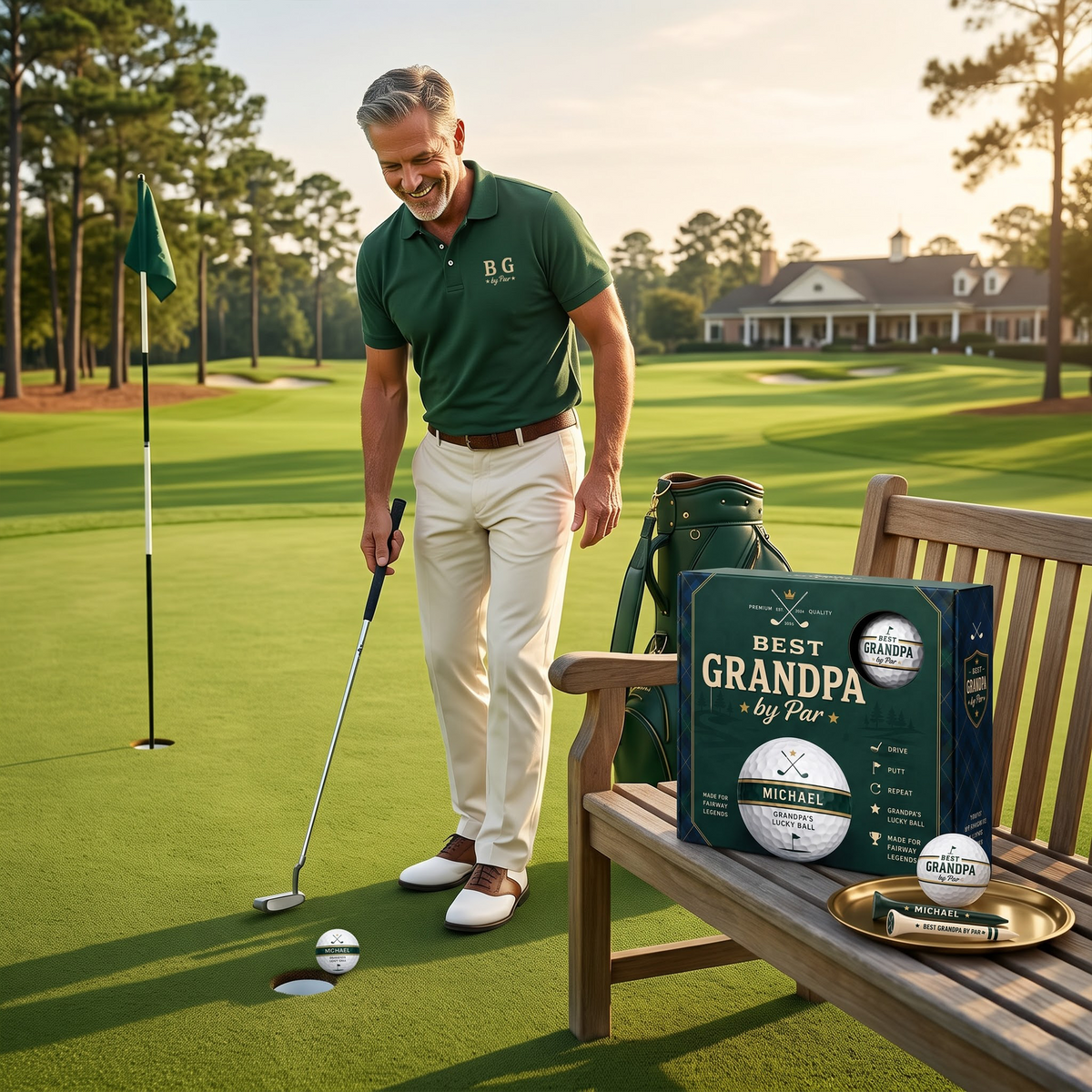 Personalized Best Dad Golf Ball Set, Custom Name Golf Balls & Tees, Father's Day Golf Gift for Dad, Personalized Golfing Gift