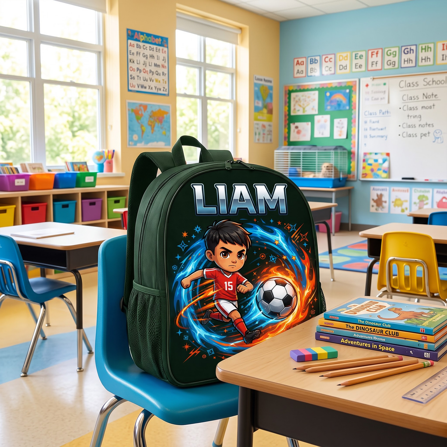 Soccer Trendy Design Backpack for Boys Girls - Personalized Backpack - Back to School Gift for Daughter, Son