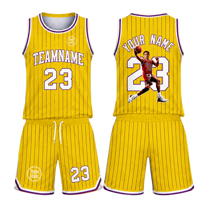 Custom Basketball Jersey & Shorts Set, Personalized Team Name Number Logo Uniform, Basketball Set Custom