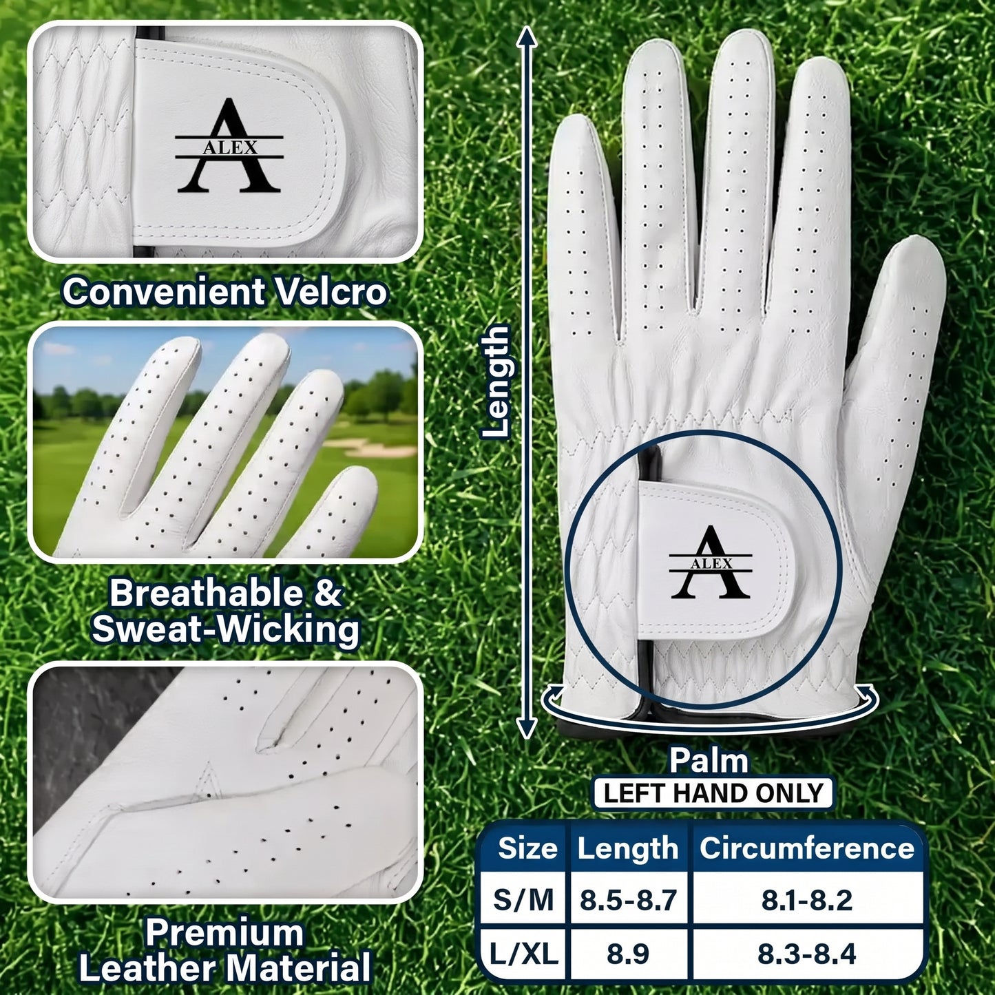 Life Is Full Of Choices Golf Monogram - Personalized Golf Glove