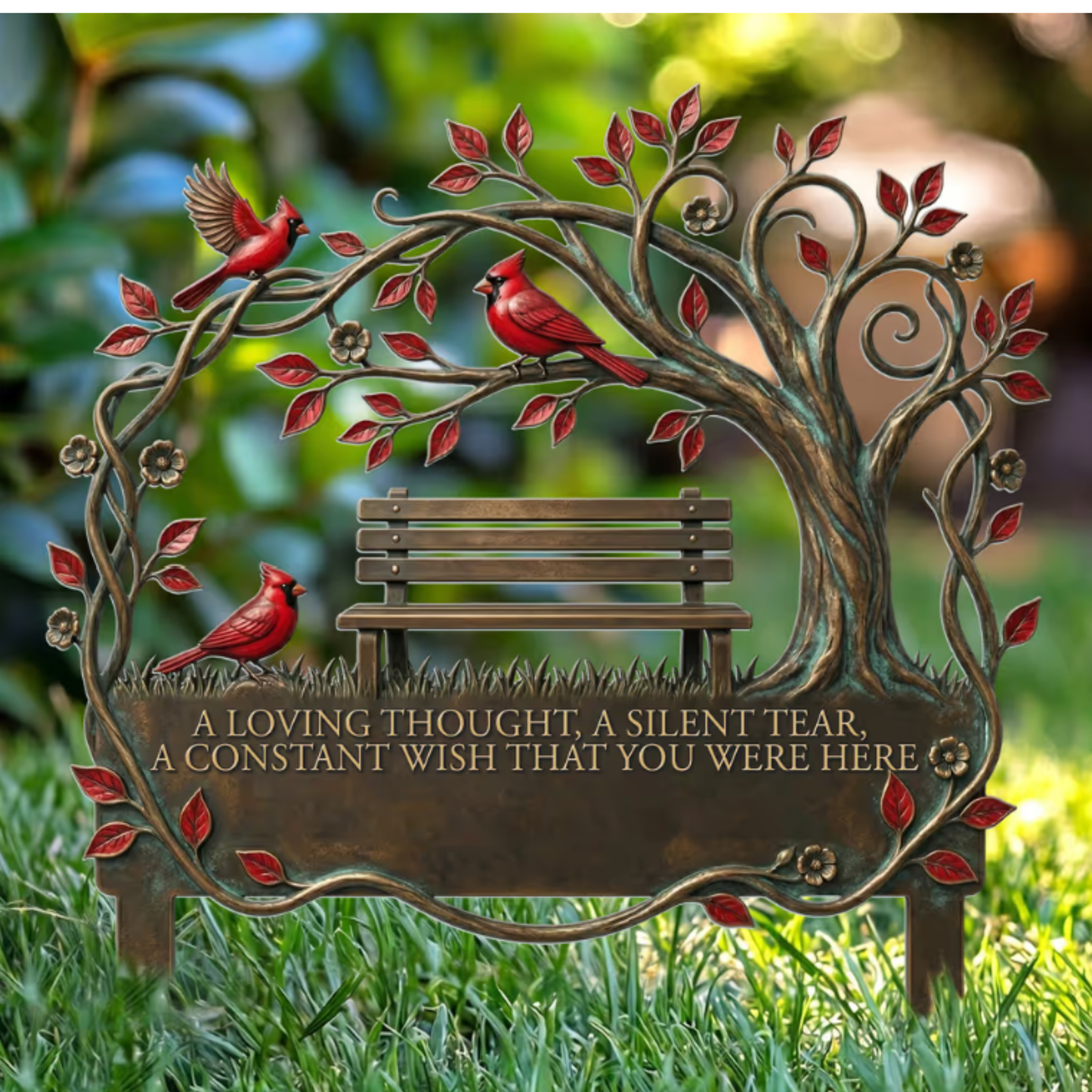 Memorial Stake Cardinal Remembrance Gift - Personalized Garden Stake