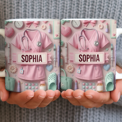 Heartfelt Gift for Dedicated Nurses, Custom Coffee Mug, Gift for Nurses and Healthcare Workers