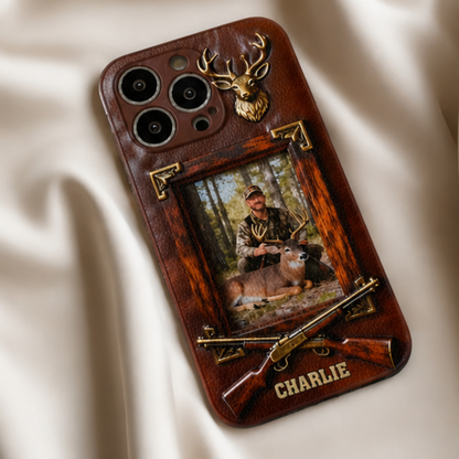 Hunting Achievement - Personalized Hunting Leather Phone Case