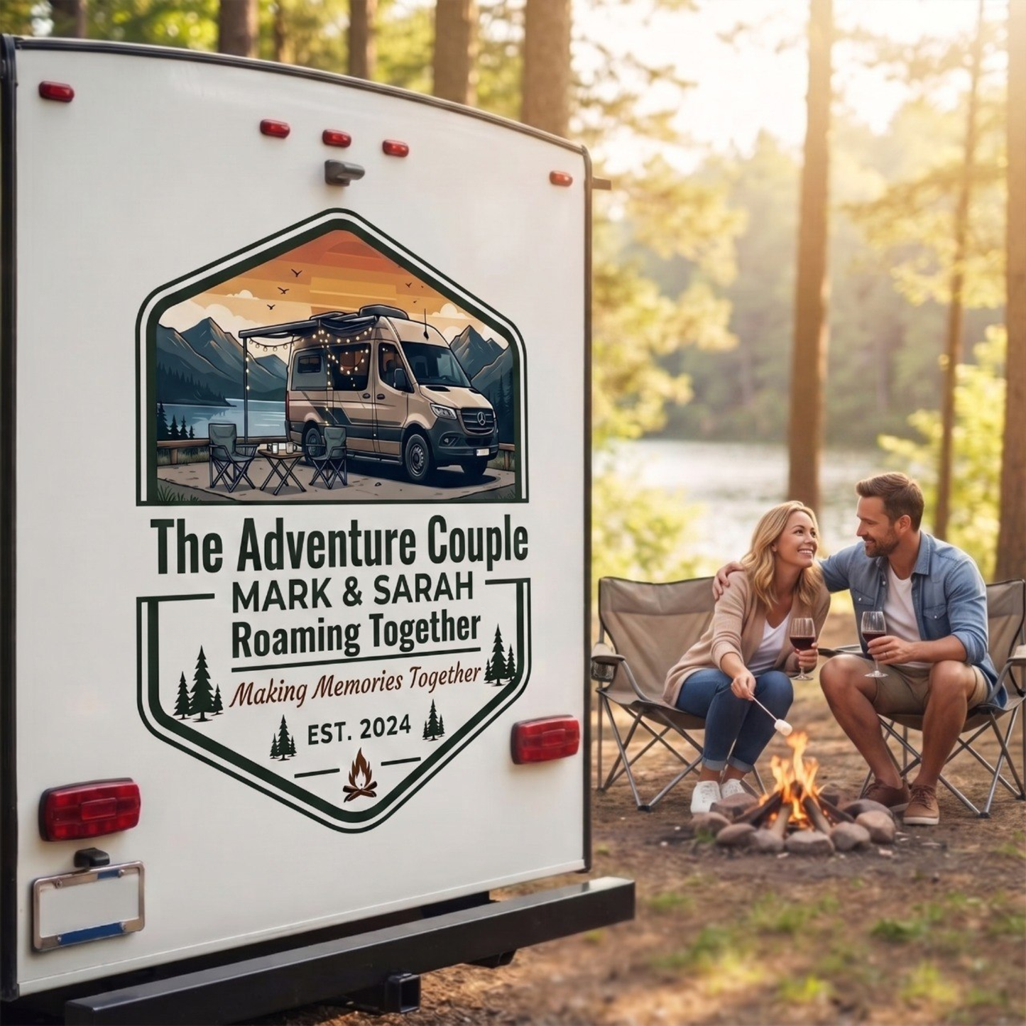 Couple Adventures - Personalized RV Decal