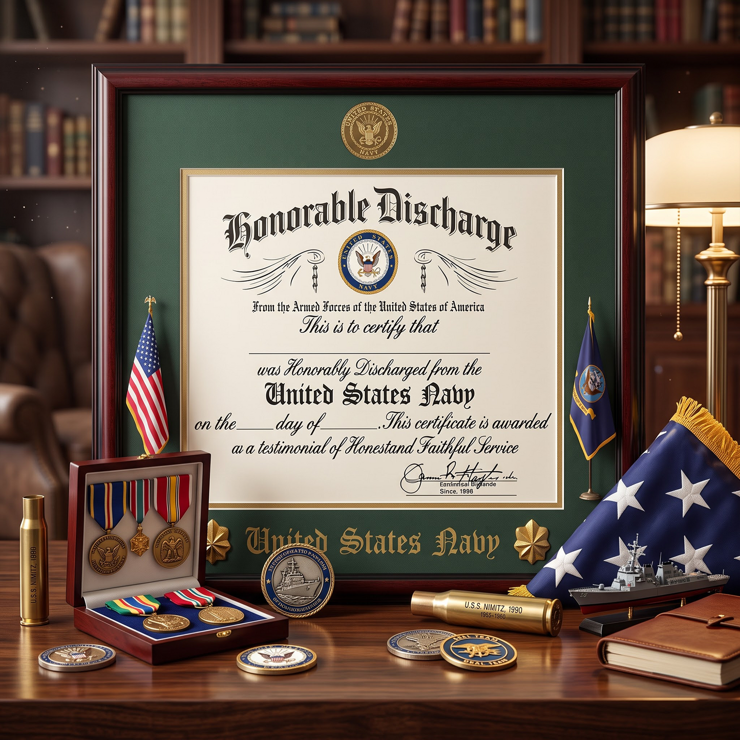 Custom Poster And Canvas Honorable Discharge Plaque. Military Award Available To All Military Branches Veteran Gift