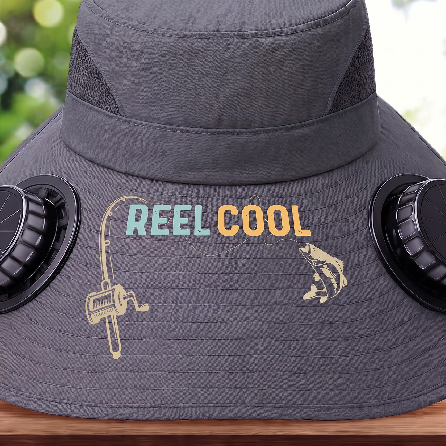 Custom Hat With Fans Solar Power - Personalized Birthday Fishing Gifts For Fisherman, Dad, Grandpa - Reel Cool Grandpa