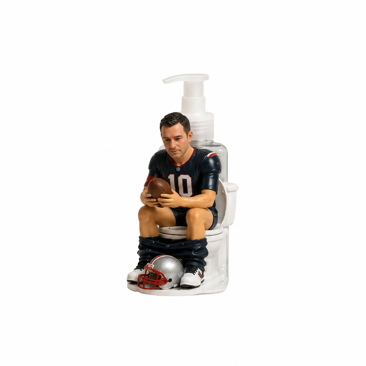 Personalized Football Player Pump Dispenser, Custom Name & Number Soap Dispenser, Funny Bathroom Decor Gift for Football Fans