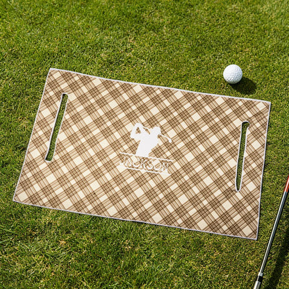 Personalized Golf Club Wreath Plaid Golf Cart Seat Cover with Name and Initial Golf Course Gear Birthday Daily Use Gift for Golf Player Lover