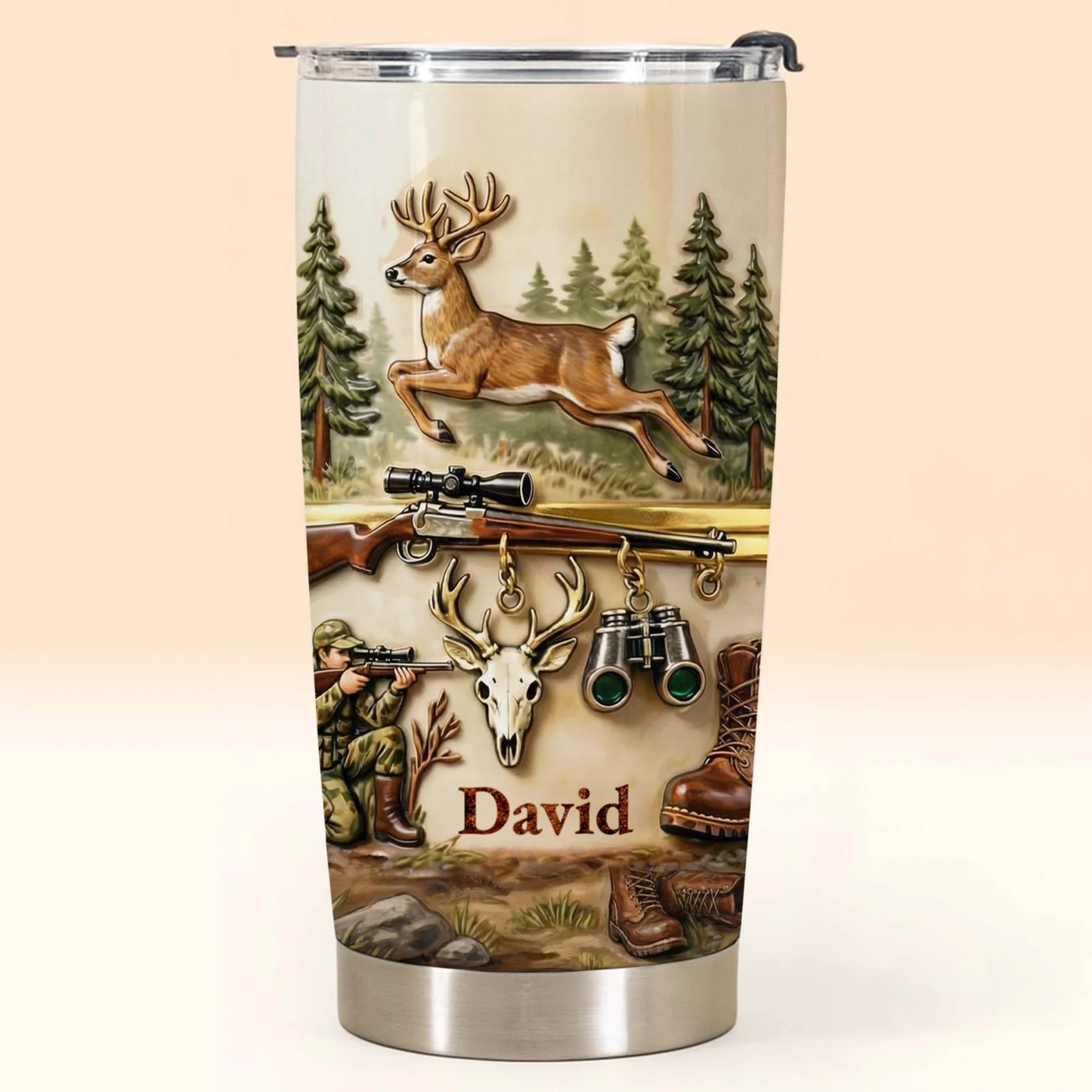 Hunter At Heart, Personalized Tumbler 20oz, Gift For Hunting Lovers