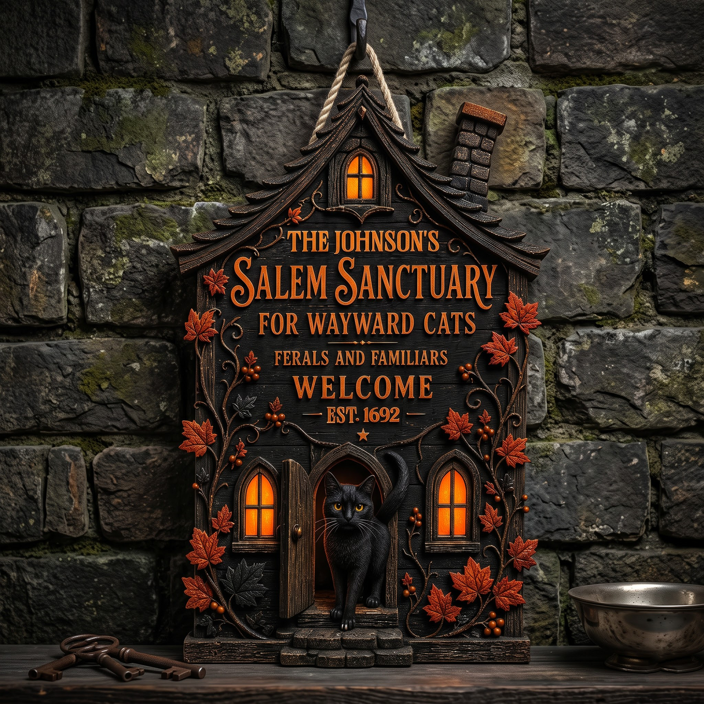 Ferals And Familiars - Personalized Wood Sign