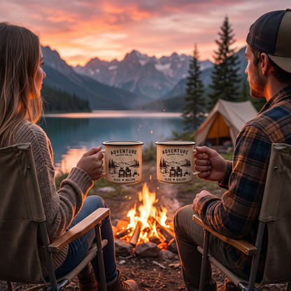 Adventure Partners For Life Couple Gift - Personalized Enamel Mug