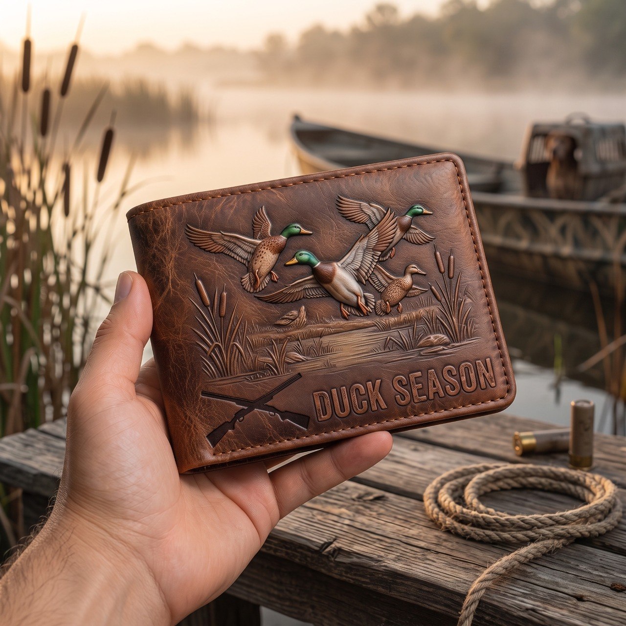 Legend Of The Wilderness - Personalized Hunter Leather Wallet