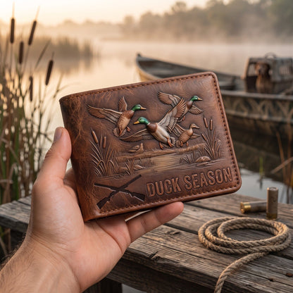 Legend Of The Wilderness - Personalized Hunter Leather Wallet